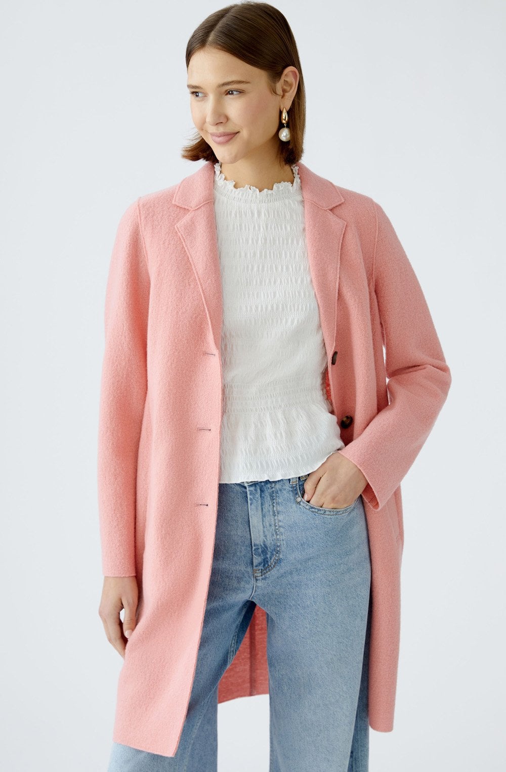 Coral Punch Boiled Wool Coat