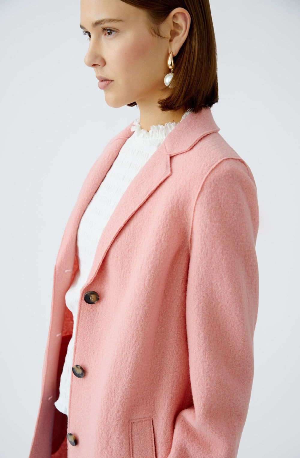 Coral Punch Boiled Wool Coat