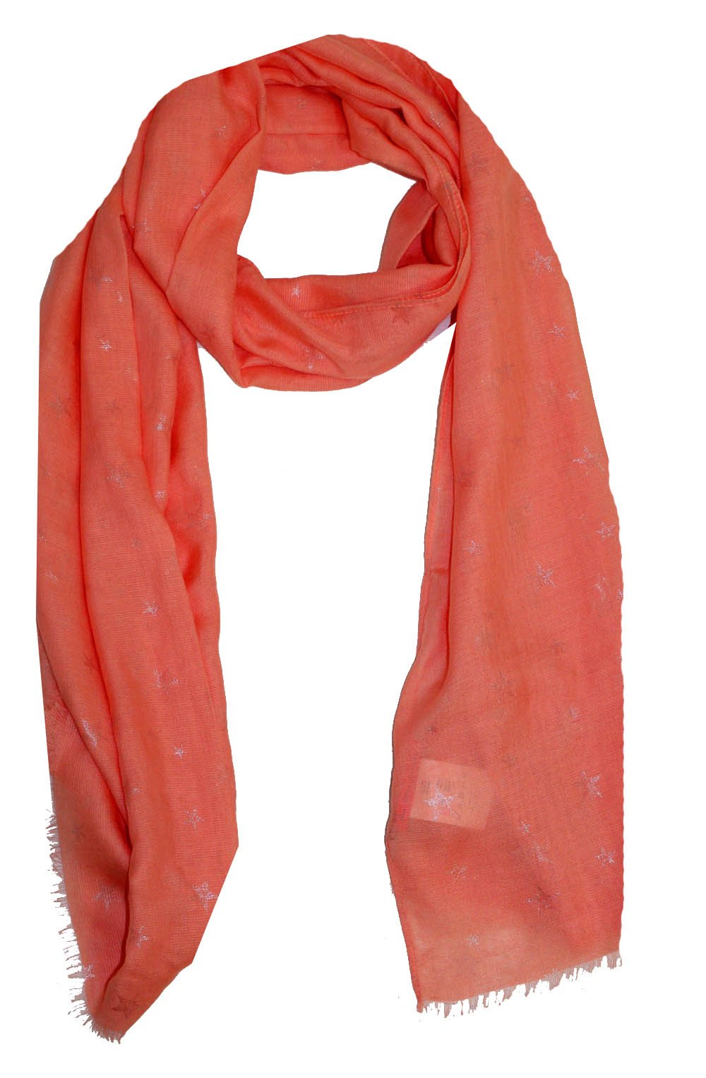 Coral star print scarf