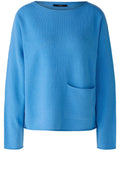 Corn Flower Blue Relaxed Jumper with Oversized Pocket