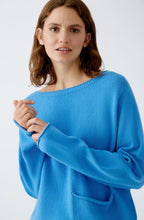 Corn Flower Blue Relaxed Jumper with Oversized Pocket