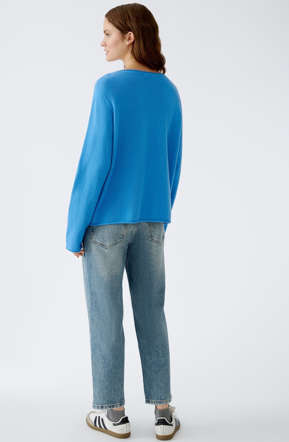 Corn Flower Blue Relaxed Jumper with Oversized Pocket