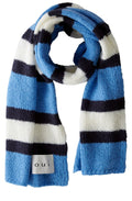 Cornflower Blue and White Striped Knitted Scarf