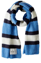 Cornflower Blue and White Striped Knitted Scarf