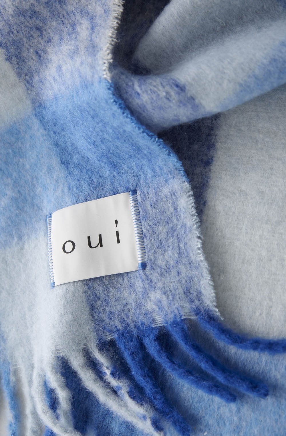 Cornflower Blue Oversized Check Super Soft Scarf