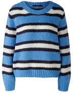 Cornflower Blue Striped Oversized Jumper