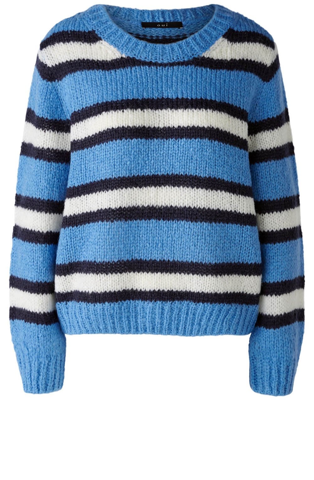 Cornflower Blue Striped Oversized Jumper