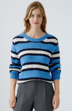 Cornflower Blue Striped Oversized Jumper