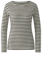 Cream and Ganache Striped Jersey Top