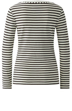 Cream and Ganache Striped Jersey Top
