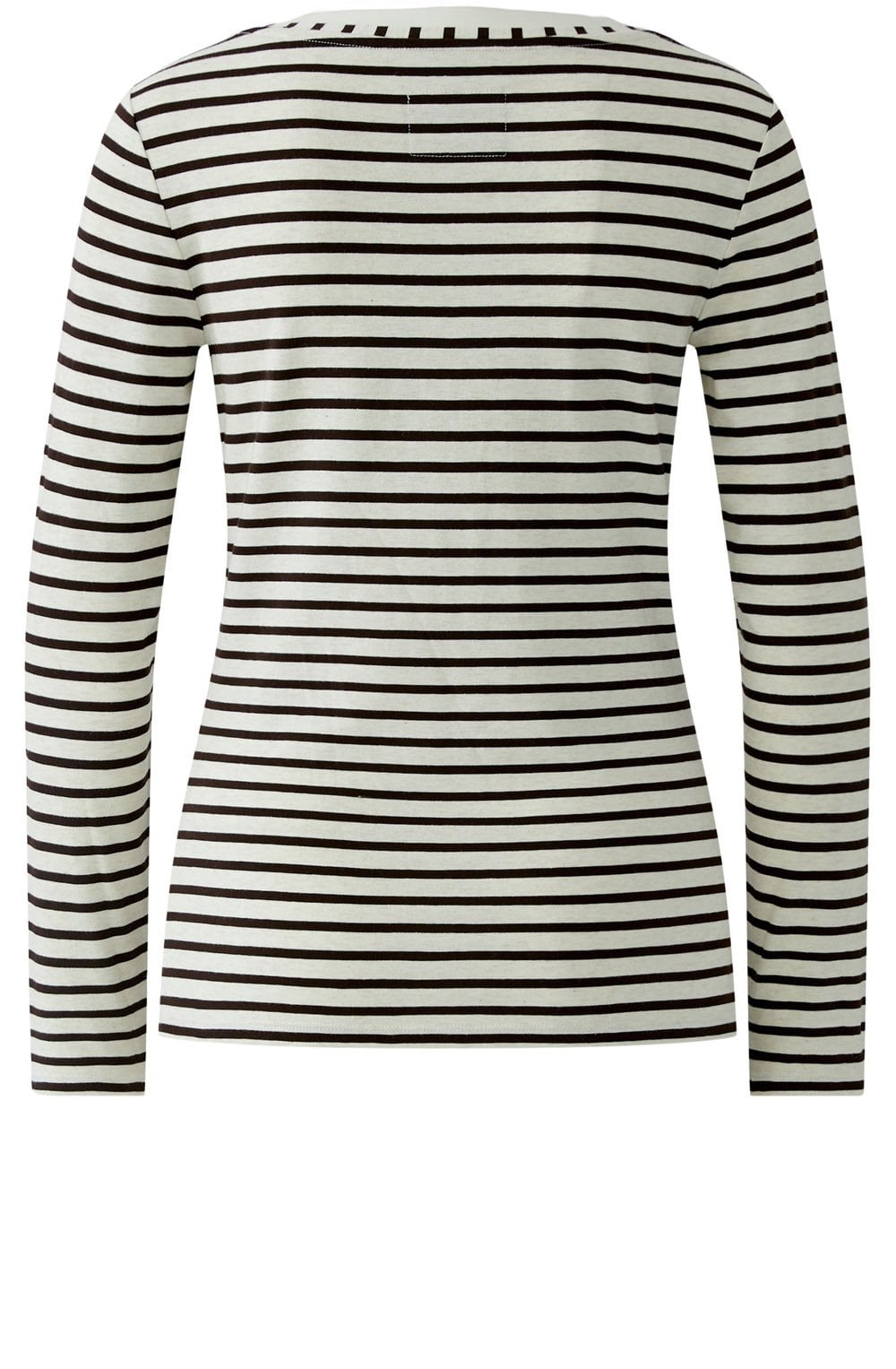 Cream and Ganache Striped Jersey Top