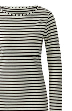Cream and Ganache Striped Jersey Top