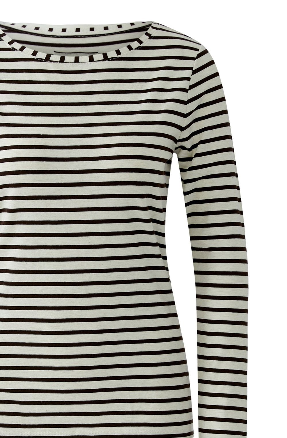 Cream and Ganache Striped Jersey Top