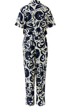 Cream & Blue Bold Print Jumpsuit