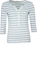 Cream & Blue Striped Top