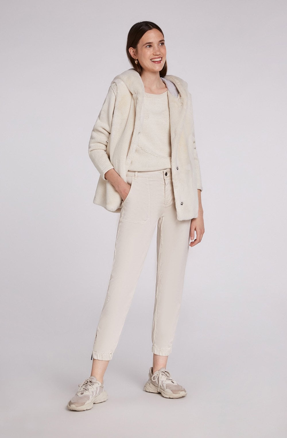 Cream Faux Fur Waistcoat
