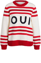 Cream & Red Stripe Design Jumper