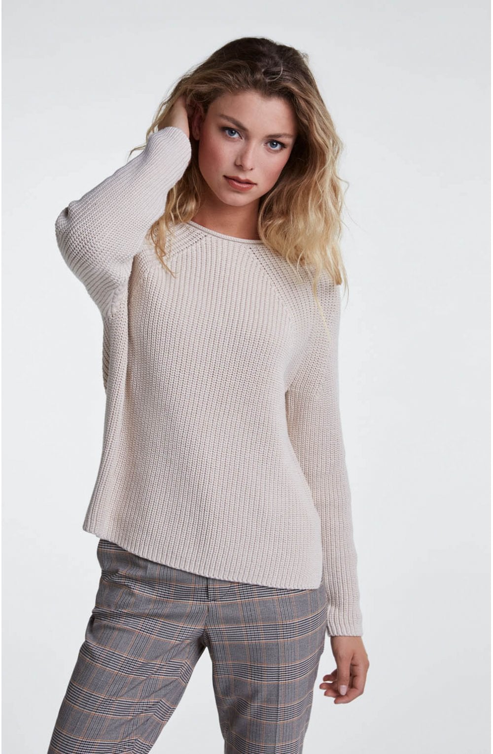 Cream Ribbed Knit Jumper