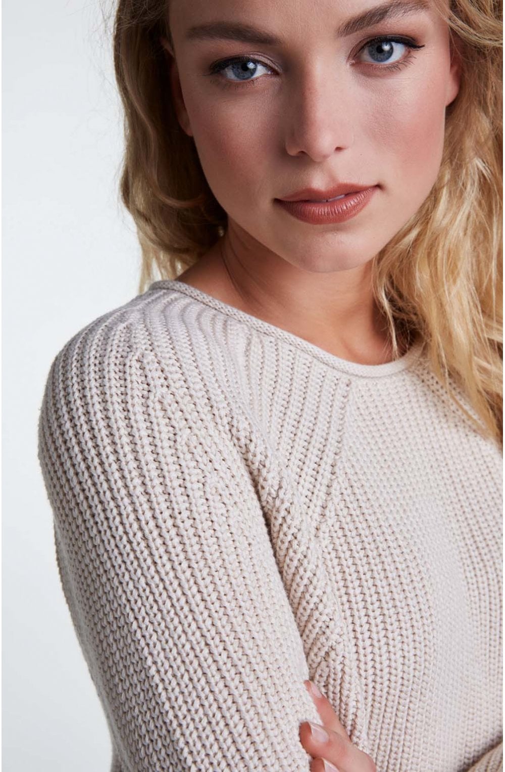 Cream Ribbed Knit Jumper