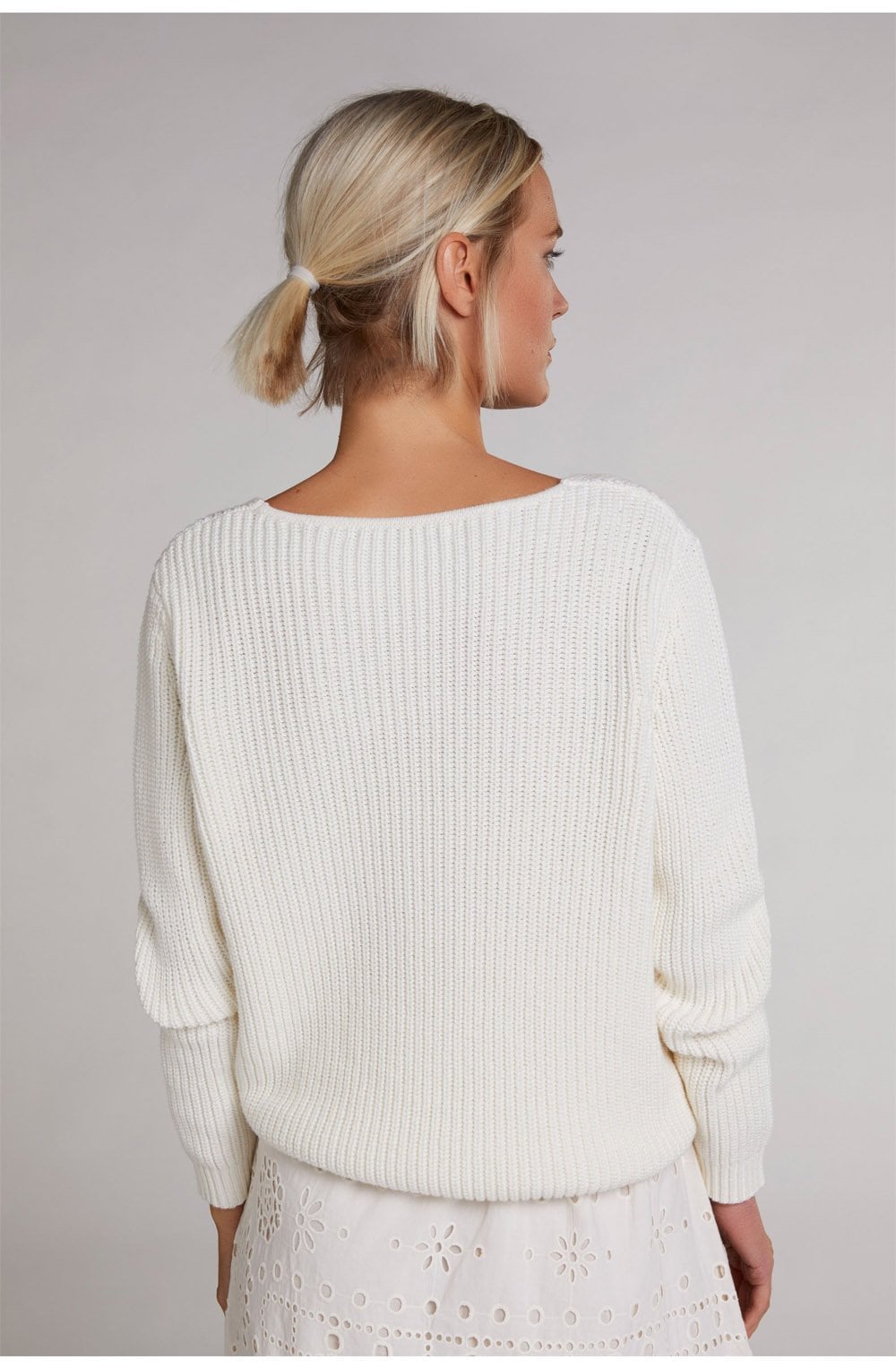 Cream Ribbed Knit Jumper