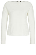 Cream Ribbed Knit Sweater