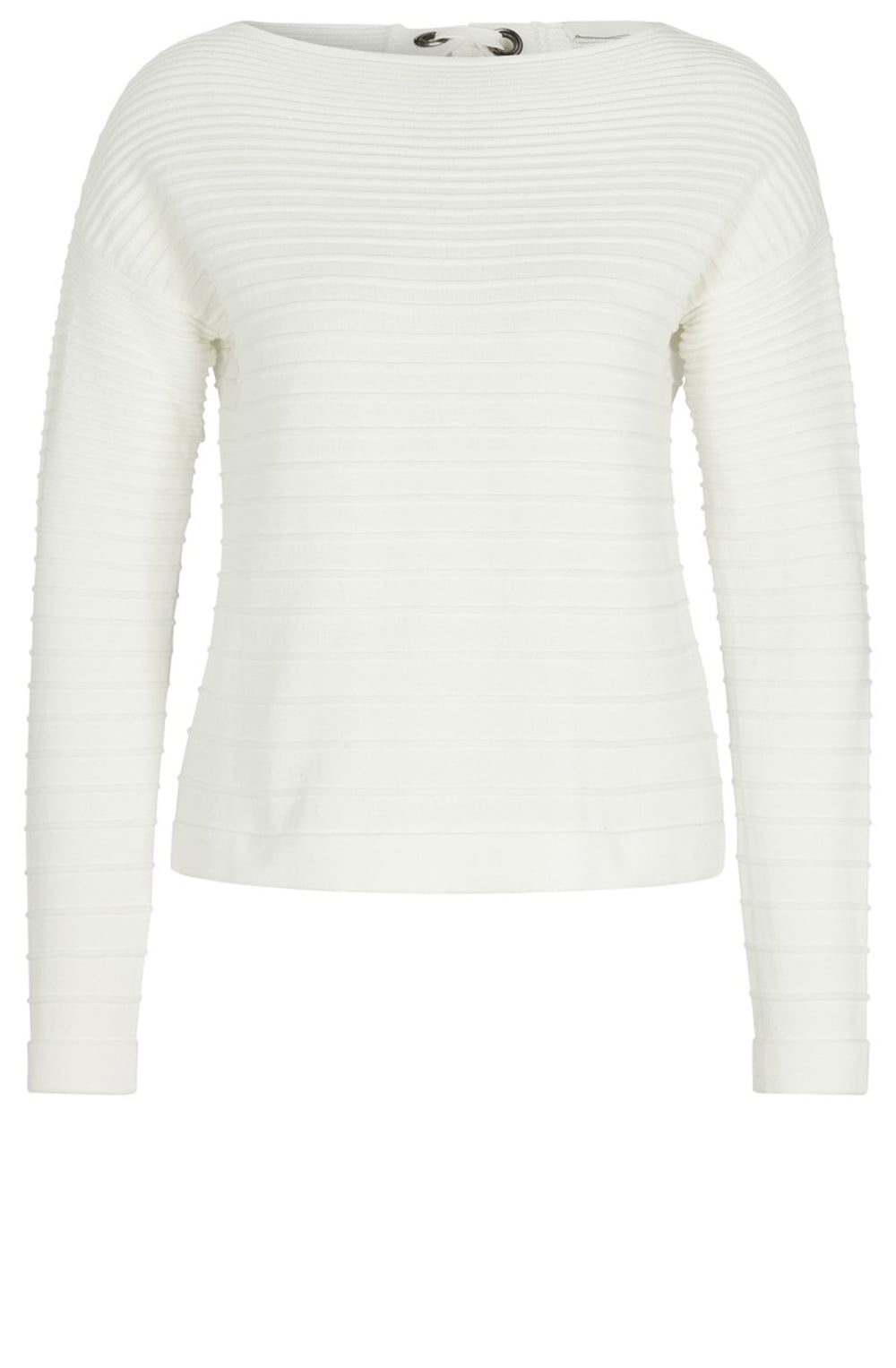 Cream Ribbed Knit Sweater