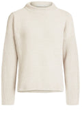 Cream Ribbed Knit Sweater