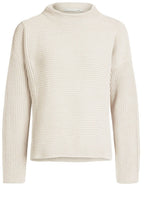 Cream Ribbed Knit Sweater