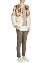 Cream & Tan Faux Fur Coat