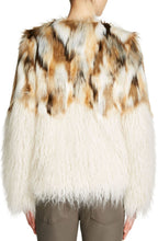 Cream & Tan Faux Fur Coat