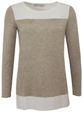 Cream & Taupe Contrasting Top