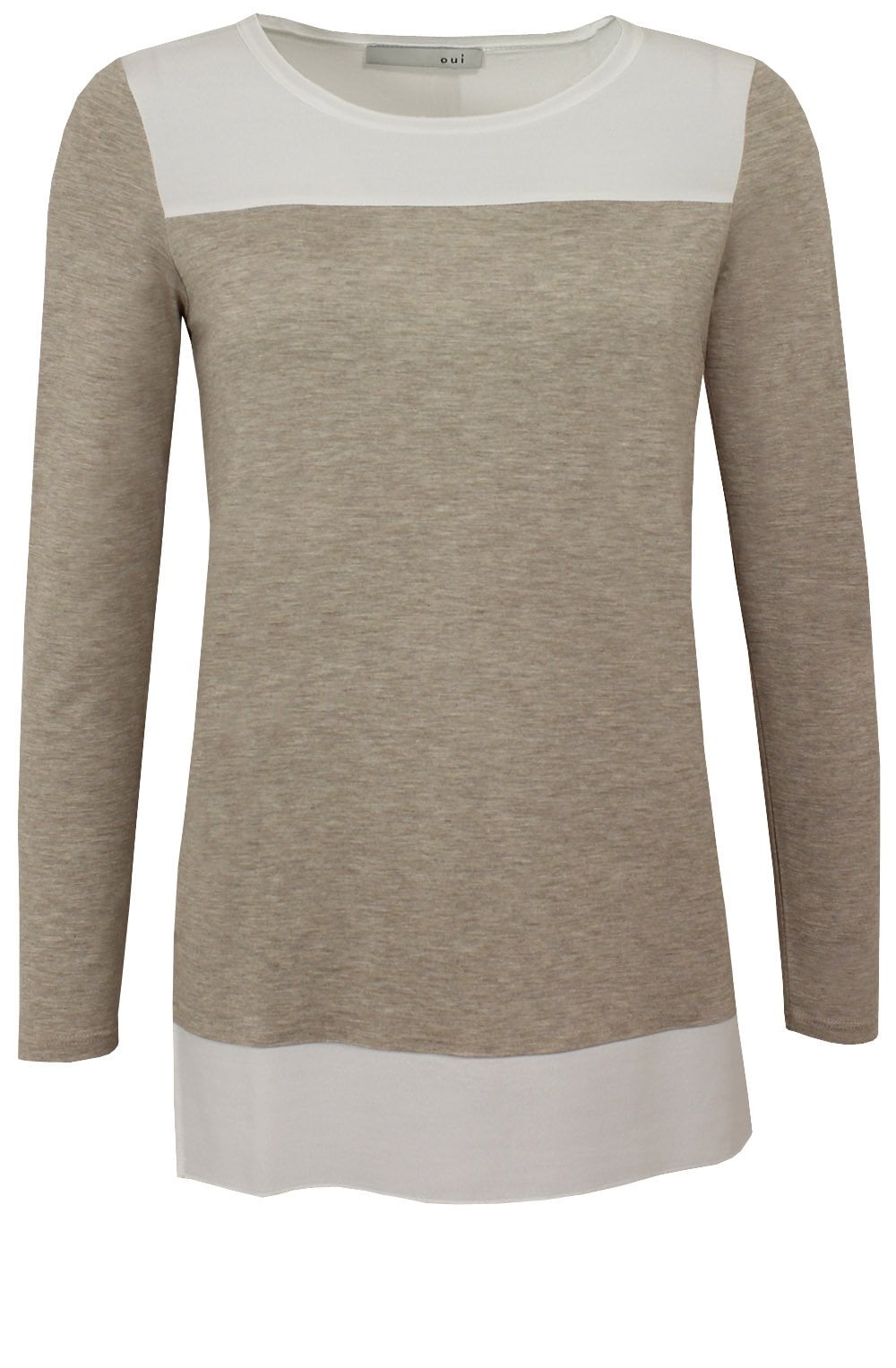 Cream & Taupe Contrasting Top