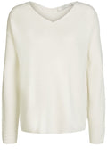 Cream V neck ribbed Sweater