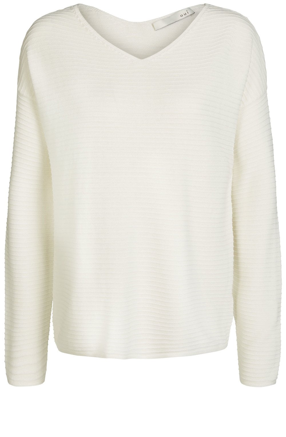 Cream V neck ribbed Sweater