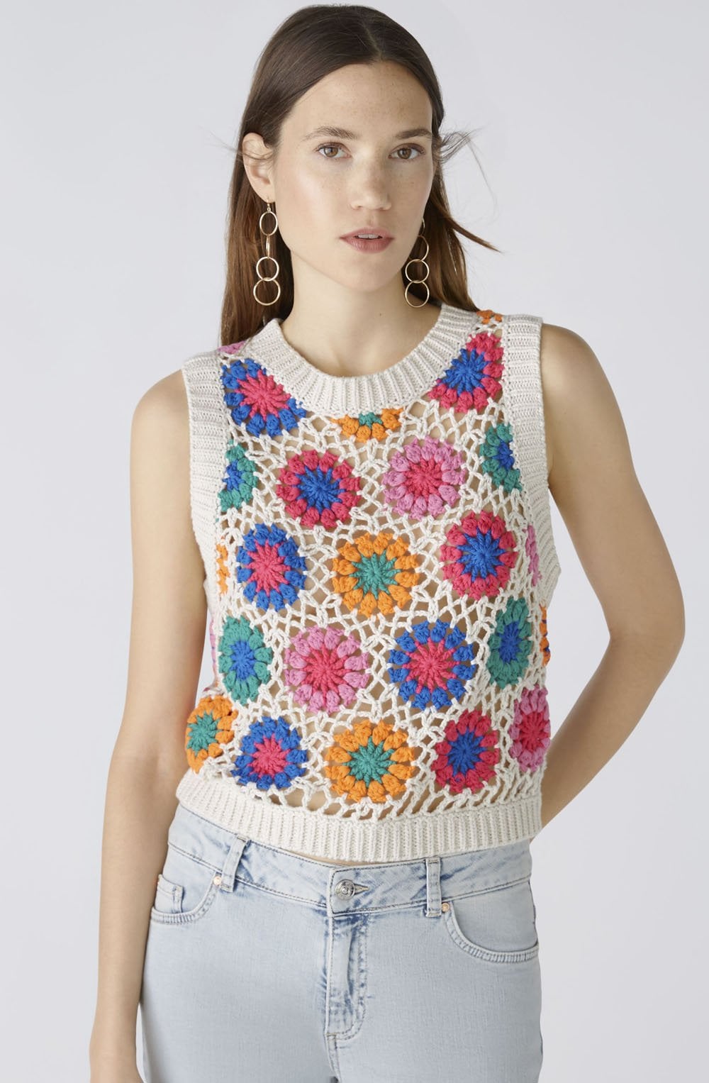 Crocheted Floral Slip Over