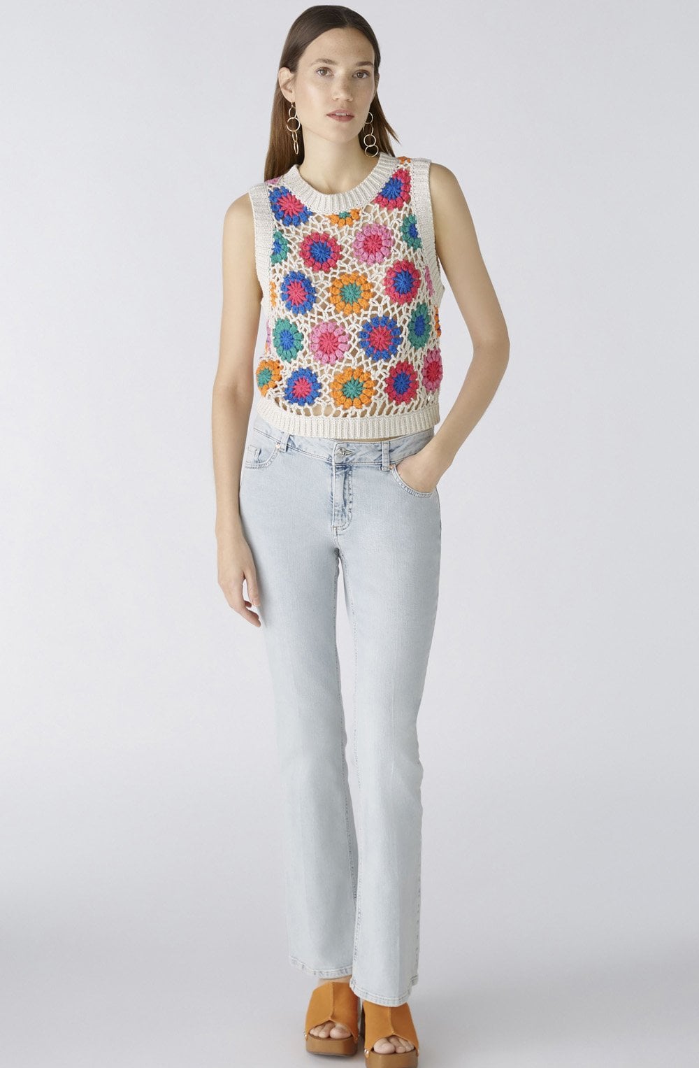 Crocheted Floral Slip Over