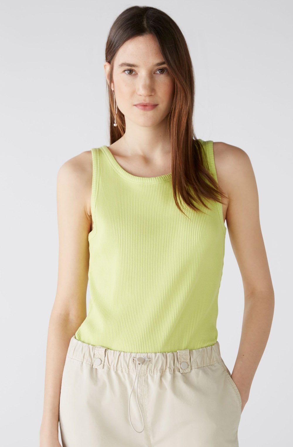 Daiquiri Green Ribbed Vest Top