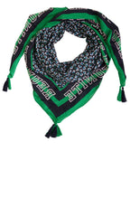 Dark Blue and Green Reunite Slogan Scarf