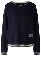 Dark Blue and Off White Layered Effect Jumper