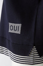 Dark Blue and Off White Layered Effect Jumper