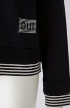 Dark Blue and Off White Layered Effect Jumper