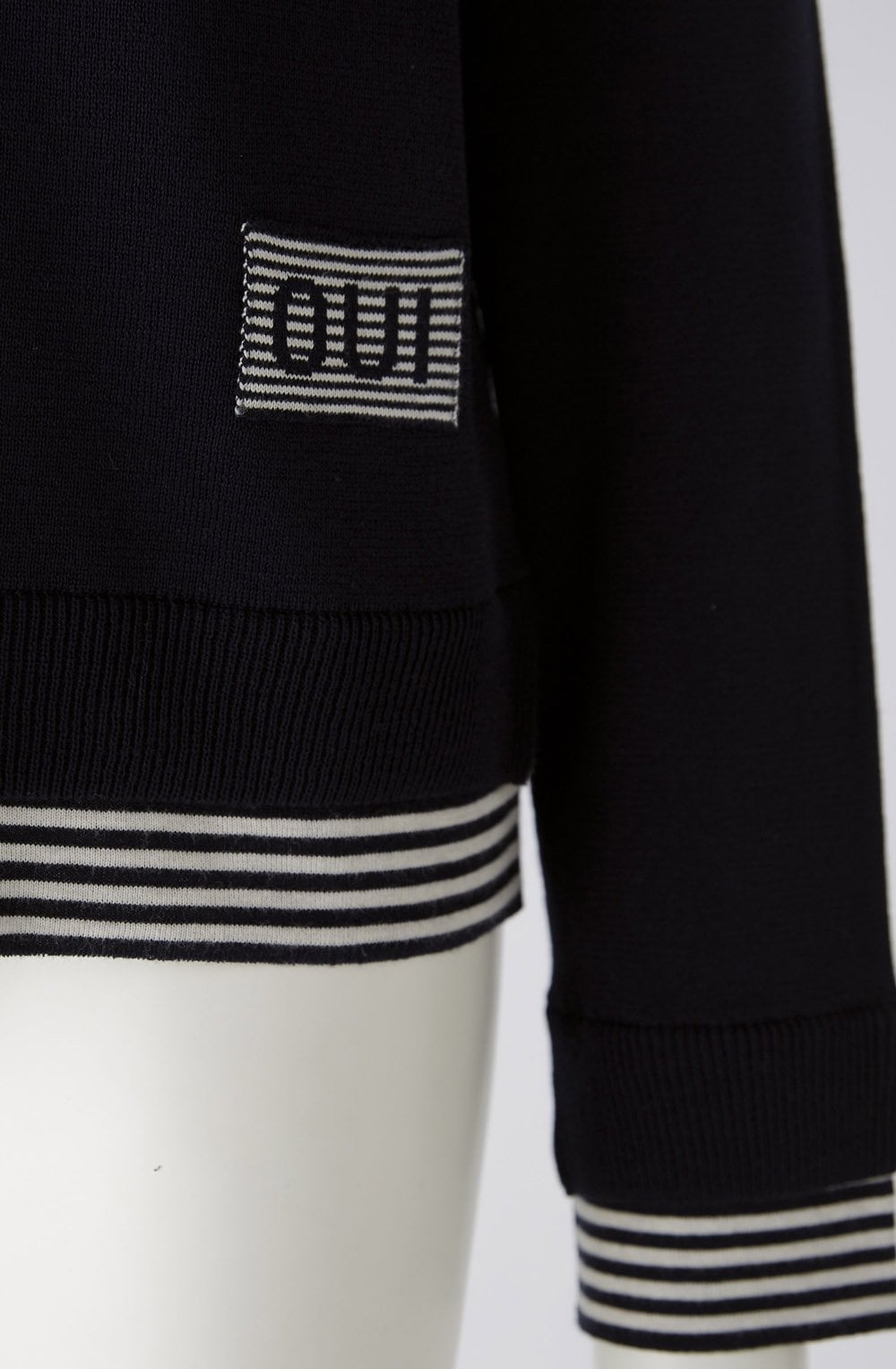Dark Blue and Off White Layered Effect Jumper