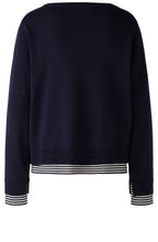 Dark Blue and Off White Layered Effect Jumper