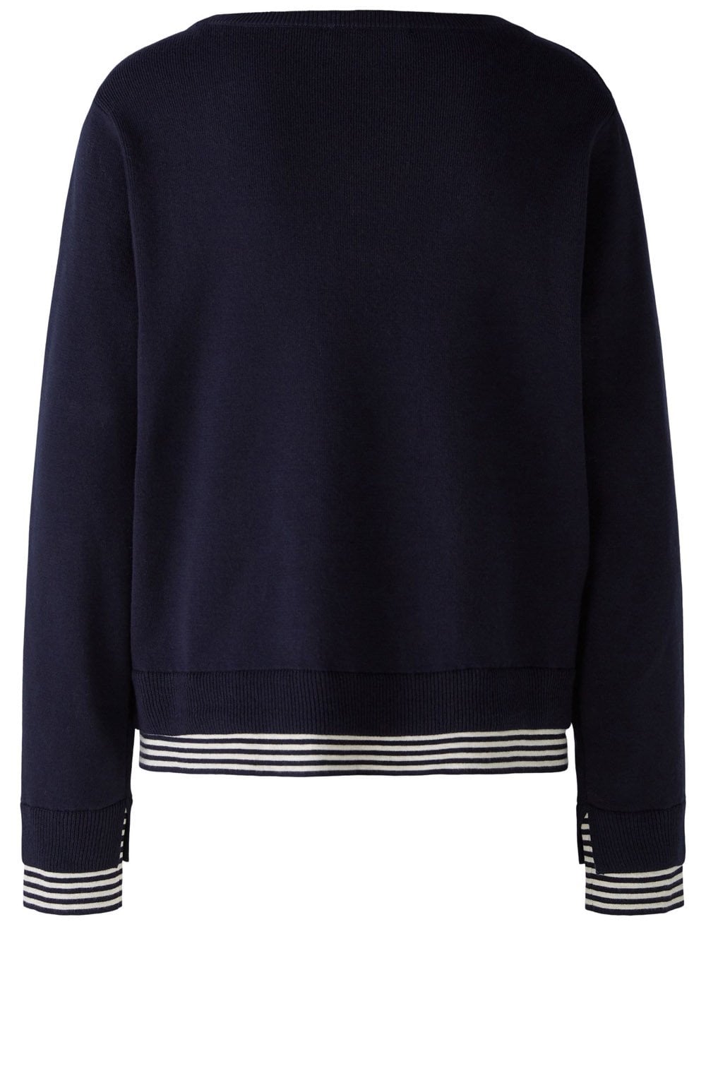 Dark Blue and Off White Layered Effect Jumper