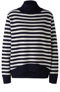 Dark Blue and Off White Set In Sleeves Jumper