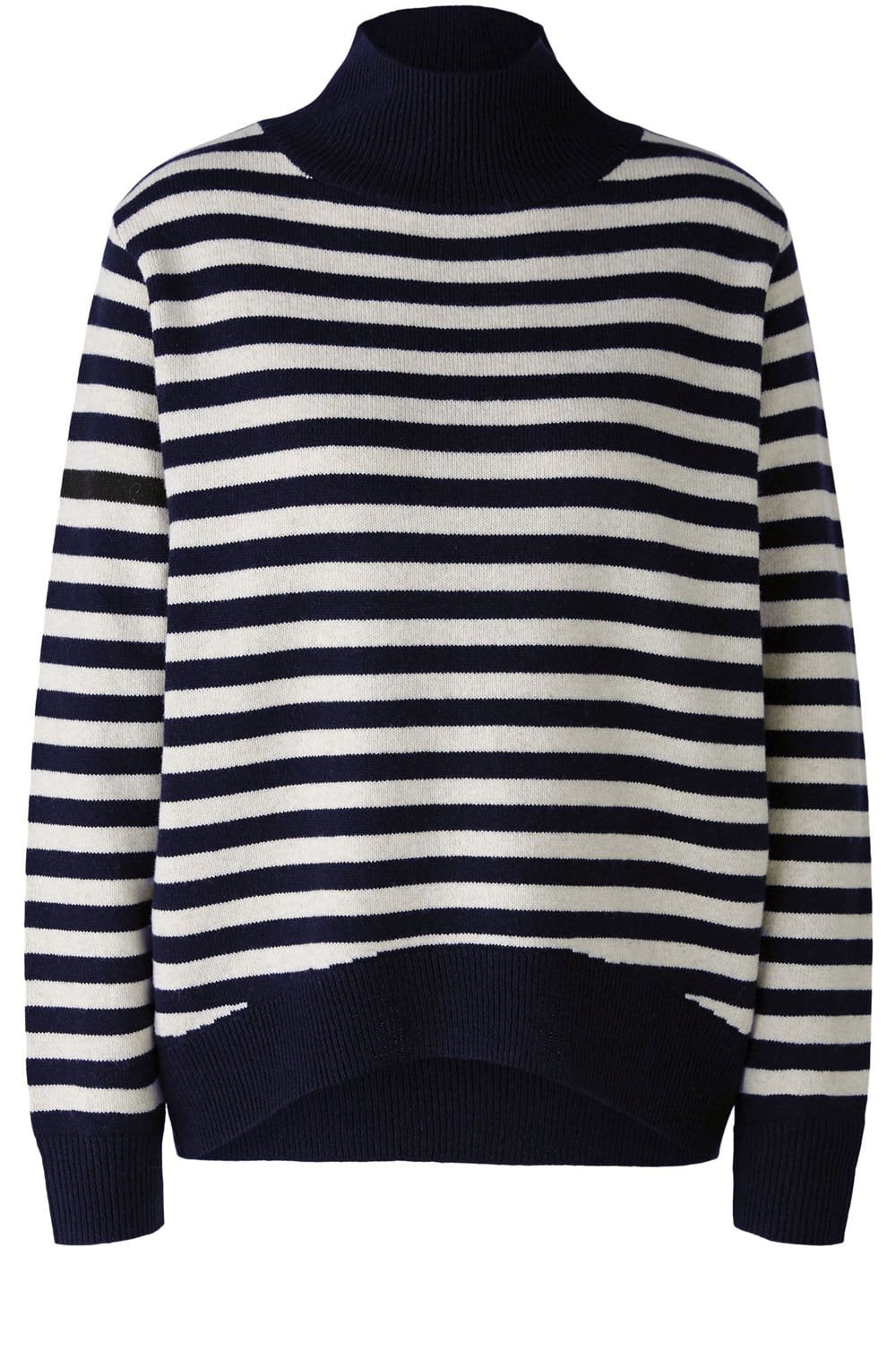 Dark Blue and Off White Set In Sleeves Jumper