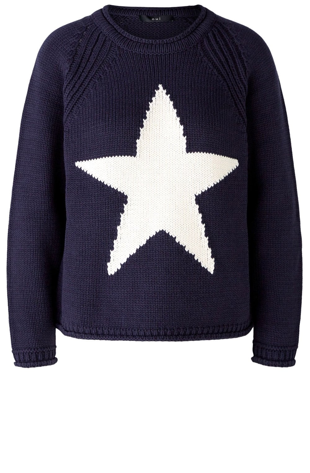 Dark Blue and Off White Star Design Jumper