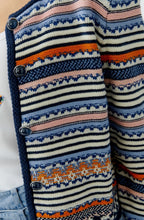 Dark Blue and Rose Knitted Stripe Jacket