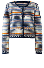 Dark Blue and Rose Knitted Stripe Jacket