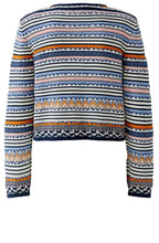 Dark Blue and Rose Knitted Stripe Jacket